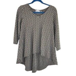 Habitat Textured Hi Low Blouse Grey Black